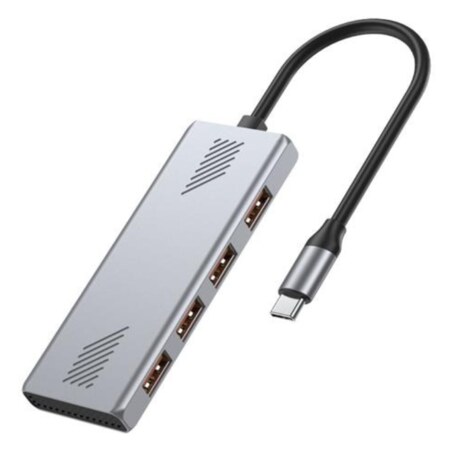 Gembird UHB-CM-U310-A4-01 hub de interfaz USB 3.2 Gen 1 (3.1 Gen 1) Type-C Plata