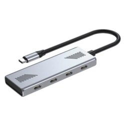 Gembird UHB-CM-U310-C4-01 hub de interfaz USB 3.2 Gen 1 (3.1 Gen 1) Type-C Plata