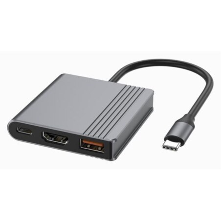 Gembird A-CM-COMBO3-05 hub de interfaz USB Tipo C 10000 Mbit/s Gris