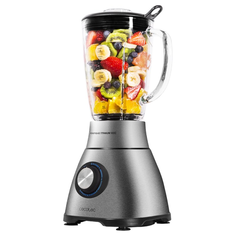 Cecotec Power Black Titanium 1800 Batidora de vaso 1800 W Negro, Acero inoxidable