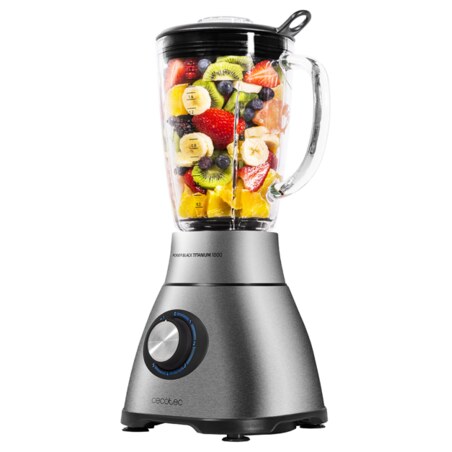 Cecotec Power Black Titanium 1800 Batidora de vaso 1800 W Negro, Acero inoxidable