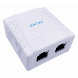 Gembird NCAC-2F6A-01 caja de tomacorriente RJ-45 Blanco