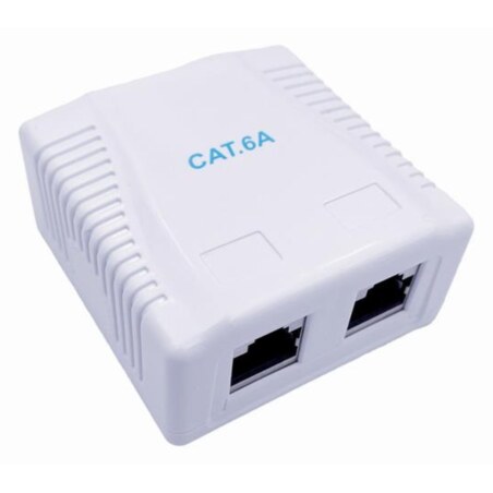 Gembird NCAC-2F6A-01 caja de tomacorriente RJ-45 Blanco