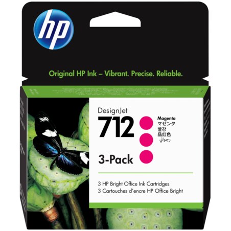 HP Paquete de 3 cartuchos de Tinta DesignJet 712 magenta de 29 ml