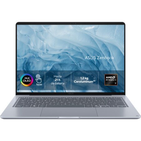 ASUS Zenbook 14 OLED UX3480KA-U2218W Copilot+ PC Copilot+ PC - Ordenador Portátil " WUXGA (AMD Ryzen AI 7 345, 16GB RAM, 512GB S