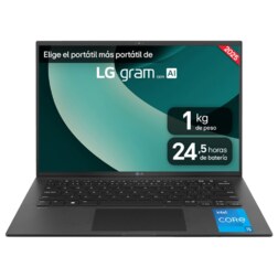 LG Gram Intel® Core™ i5 i5-1334U Portátil 35,6 cm (14") WUXGA 8 GB LPDDR4x-SDRAM 256 GB SSD Wi-Fi 6E (802.11ax) FreeDOS Negro QW