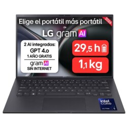 LG Gram 14ZB90S-G.AX55BN ordenador portatil Intel Core Ultra 5 115U Portátil 35,6 cm (14") WUXGA 16 GB LPDDR5x-SDRAM 512 GB SSD