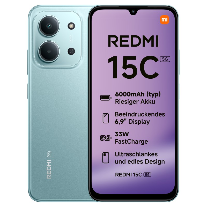 Xiaomi Redmi 15C 17,5 cm (6.9") 5G USB Tipo C 4 GB 128 GB 6000 mAh Verde