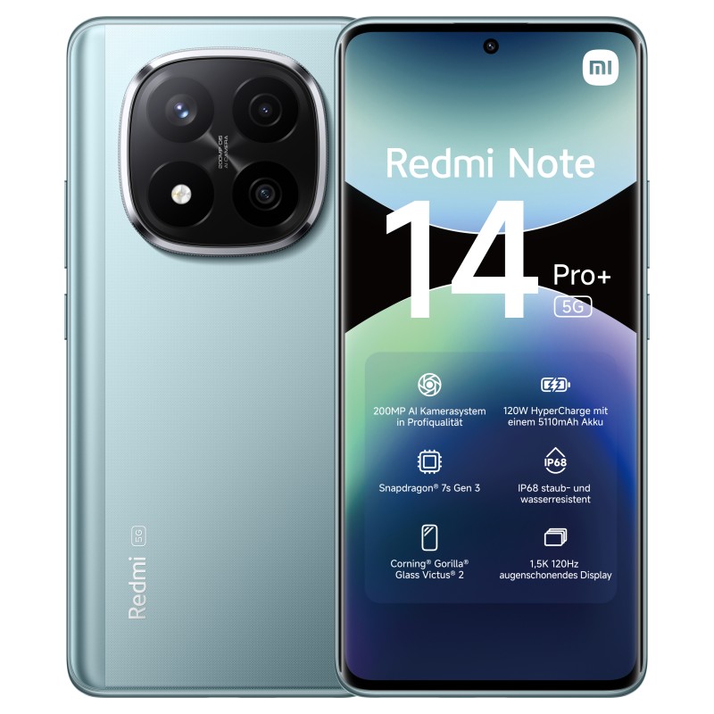 Xiaomi Redmi Note 14 Pro+ 5G 16,9 cm (6.67") SIM doble USB Tipo C 8 GB 256 GB 5110 mAh Azul