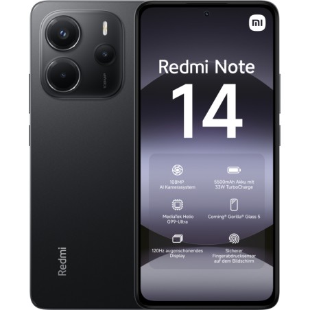 Xiaomi Redmi Note 14 16,9 cm (6.67") Ranura híbrida Dual SIM 4G USB Tipo C 6 GB 128 GB 5500 mAh Negro