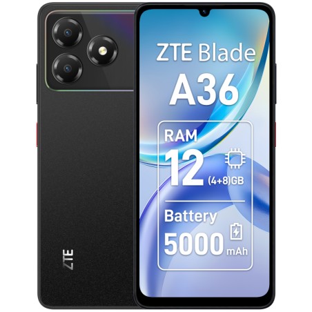 ZTE Blade A36 17,1 cm (6.75") SIM doble Android 15 4G USB Tipo C 4 GB 64 GB 5000 mAh Negro