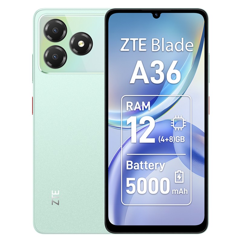 ZTE Blade A36 17,1 cm (6.75") SIM doble Android 15 4G USB Tipo C 4 GB 64 GB 5000 mAh Verde