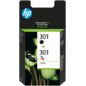 HP Pack de ahorro de 2 cartuchos de tinta original 301 negro/Tri-color