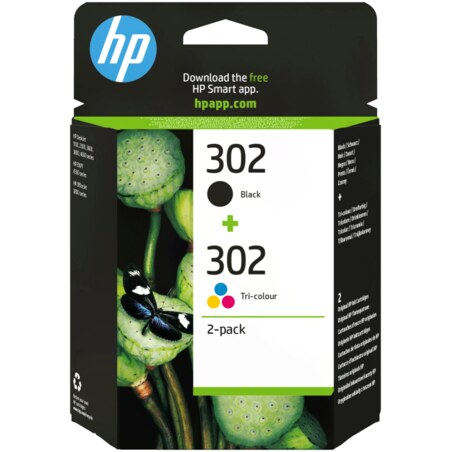 HP Paquete de ahorro de 2 cartuchos de tinta original 302 negro/tricolor