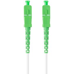 Lanberg FO-SASA-SS21-0100-WH Cable de fibra óptica e InfiniBand 10 m SC Verde, Blanco