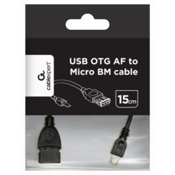 Gembird USB A - Micro-USB B, 0.15m cable USB USB 2.0 0,15 m Negro