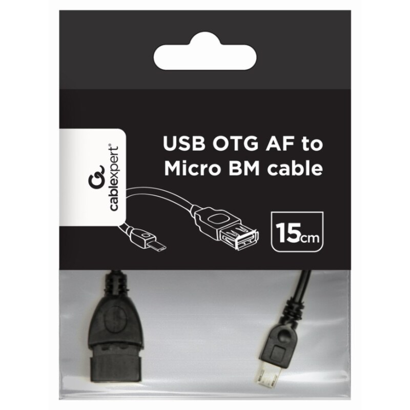 Gembird USB A - Micro-USB B, 0.15m cable USB USB 2.0 0,15 m Negro