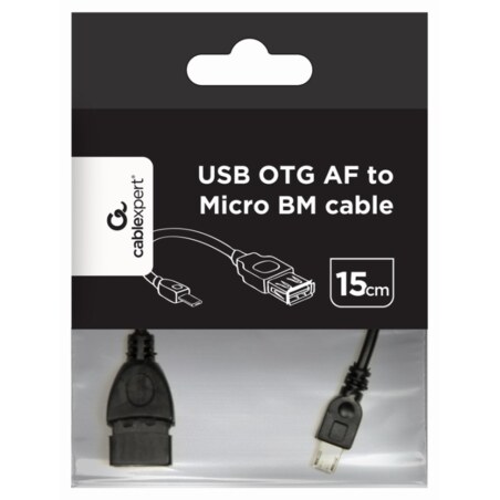 Gembird USB A - Micro-USB B, 0.15m cable USB USB 2.0 0,15 m Negro