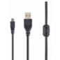 Gembird 1.8m USB 2.0 A/mini-USB cable USB 1,8 m USB A Mini-USB B Negro
