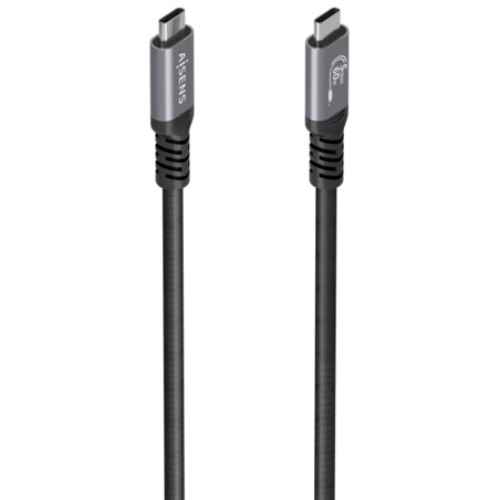 AISENS Cable USB 3.2 Gen1 Aluminio 5Gbps 4K@60Hz 3A 60W E-Mark, Tipo USB-C/M-USB-C/M, Negro, 10M