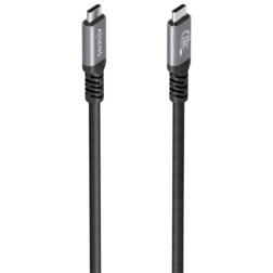 AISENS Cable USB 3.2 Gen2 Aluminio 10Gbps 8K@30Hz 5A 100W E-Mark, Tipo USB-C/M-USB-C/M, Negro, 5.0m