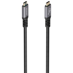 AISENS Cable USB 3.2 Gen2x2 Aluminio 20Gbps 8K@30Hz 5A 100W E-Mark, Tipo USB-C/M-USB-C/M, Negro, 3.0m