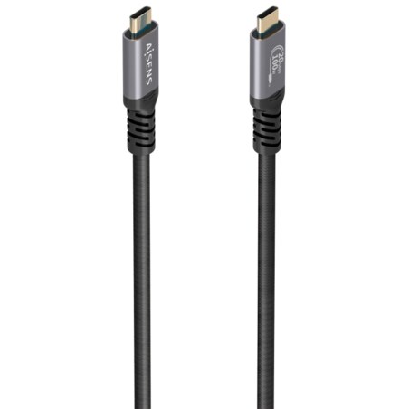 AISENS Cable USB 3.2 Gen2x2 Aluminio 20Gbps 8K@30Hz 5A 100W E-Mark, Tipo USB-C/M-USB-C/M, Negro, 3.0m