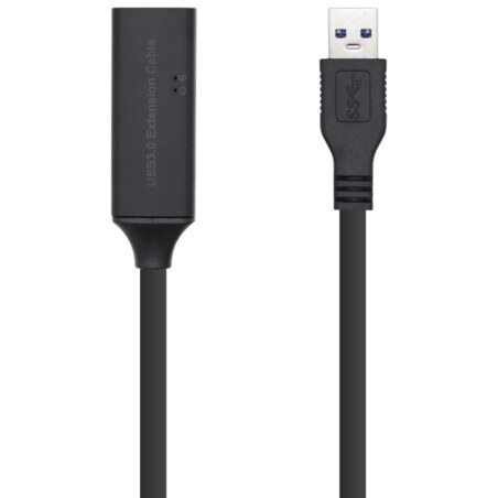 AISENS Cable USB 3.0 Prolongador con amplificador y alim., Tipo A/M-A/H, Negro, 15m