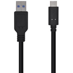 AISENS Cable USB 3.1 Gen 2 10 Gbps 3 A, Tipo C/M-A/M, Negro, 0.5m
