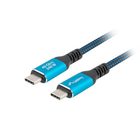 Lanberg CA-CMCM-45CU-0020-BK cable USB USB 3.2 Gen 2 (3.1 Gen 2) 2 m USB C Negro, Azul