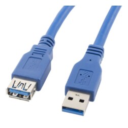 Lanberg CA-US3E-10CC-0030-B cable USB 3 m USB A Azul