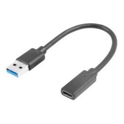 Lanberg AD-UC-UA-03 cable USB USB 3.2 Gen 1 (3.1 Gen 1) 0,15 m USB type A USB Tipo C Negro