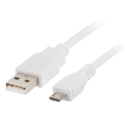 Lanberg CA-USBM-10CC-0018-W cable USB USB 2.0 1,8 m Micro-USB B USB A 0,48 Gbit/s Blanco