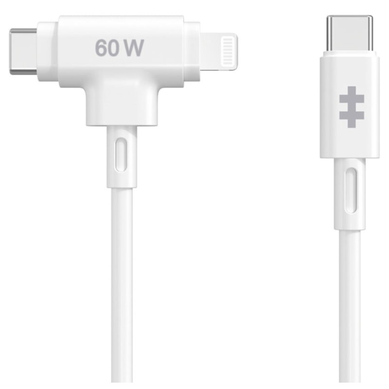 HYPER HyperJuice cable USB USB 2.0 1,5 m USB C USB C/Lightning Blanco