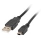 Lanberg CA-USBK-10CC-0003-BK cable USB USB 2.0 0,3 m Mini-USB A USB A 0,48 Gbit/s Negro