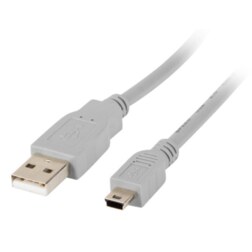 Lanberg CA-USBK-10CC-0018-S cable USB USB 2.0 1,8 m Mini-USB A USB A Gris