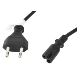 Lanberg CA-C7CA-11CC-0018-BK cable de transmisión Negro 1,8 m C7 acoplador CEE7/16