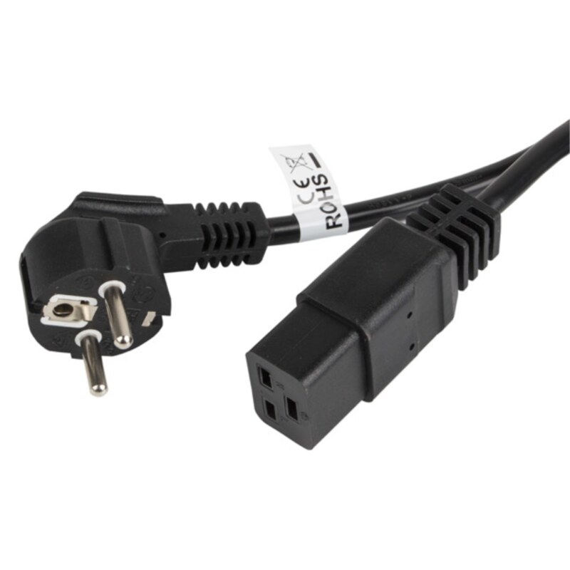 Lanberg CA-C19C-10CC-0018-BK cable de transmisión Negro 1,8 m CEE7/7 C19 acoplador