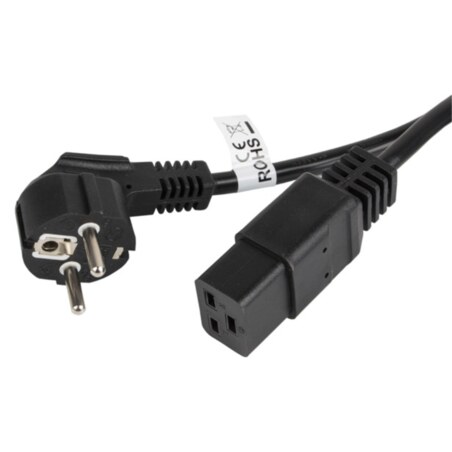 Lanberg CA-C19C-10CC-0018-BK cable de transmisión Negro 1,8 m CEE7/7 C19 acoplador