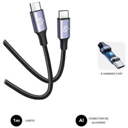SUBBLIM CABLE PLUS 100W C-C 1m BLACK