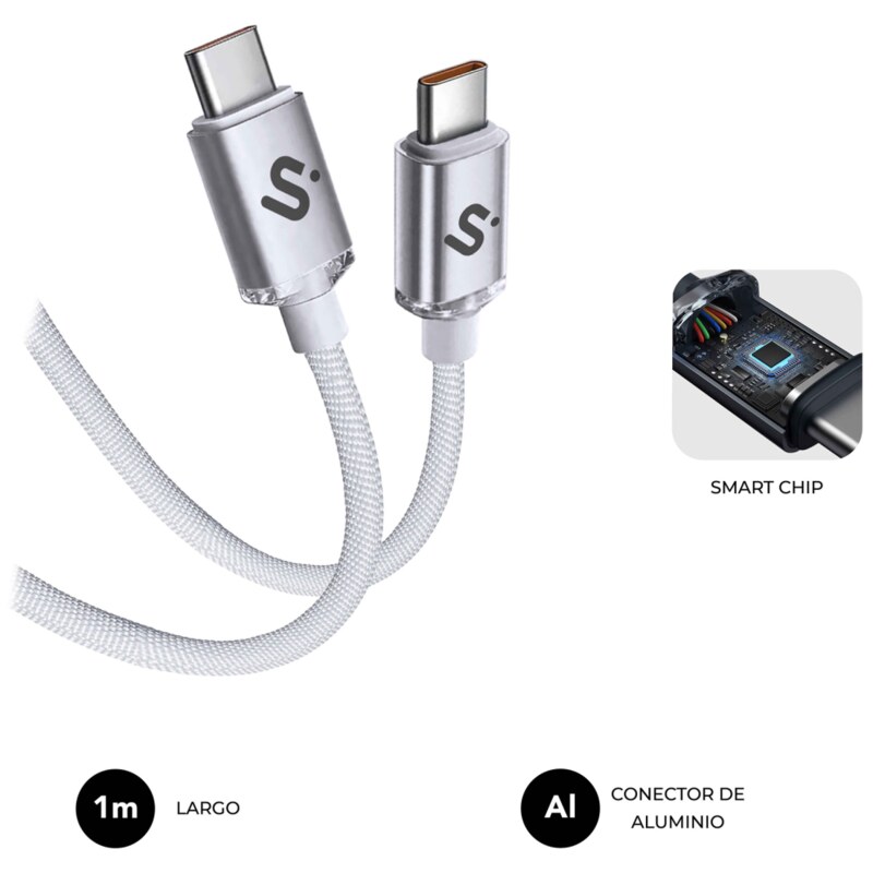 SUBBLIM CABLE OPTIMUS 60W C-C 1m WHITE