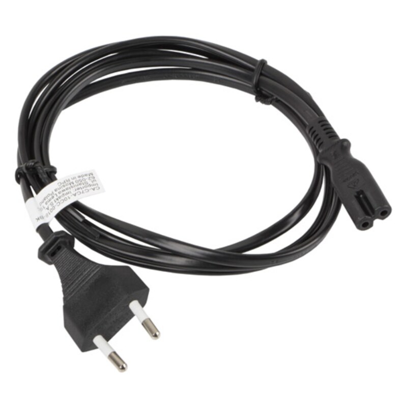 Lanberg CA-C7CA-10CC-0018-BK cable de transmisión Negro 1,8 m C7 acoplador CEE7/16