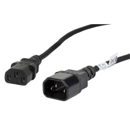 Lanberg CA-C13E-11CC-0018-BK cable de transmisión Negro 1,8 m C13 acoplador C14 acoplador