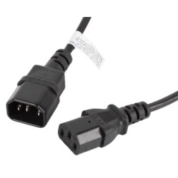 Lanberg CA-C13E-10CC-0018-BK cable de transmisión Negro 1,8 m C13 acoplador C14 acoplador