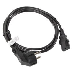 Lanberg CA-C13C-10CC-0018-BK cable de transmisión Negro 1,8 m C13 acoplador CEE7/7