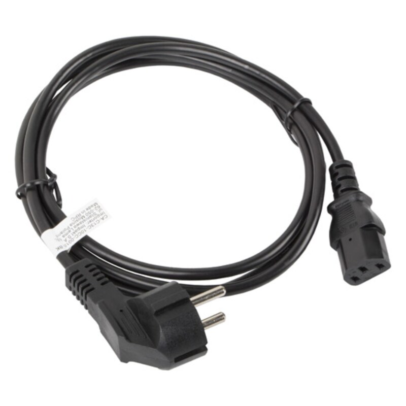 Lanberg CA-C13C-10CC-0018-BK cable de transmisión Negro 1,8 m C13 acoplador CEE7/7