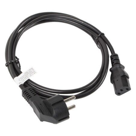 Lanberg CA-C13C-10CC-0018-BK cable de transmisión Negro 1,8 m C13 acoplador CEE7/7