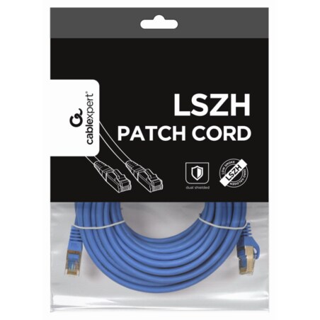 Gembird PP6A-LSZHCU-B-10M cable de red Azul Cat6a S/FTP (S-STP)