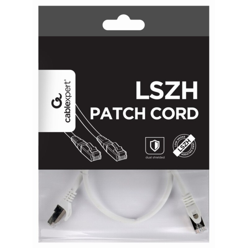 Gembird PP6A-LSZHCU-W-0.5M cable de red Blanco 0,5 m Cat6a S/FTP (S-STP)
