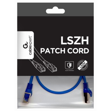 Gembird PP6A-LSZHCU-B-0.5M cable de red Azul 0,5 m Cat6a S/FTP (S-STP)